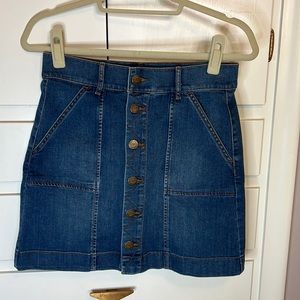 Ann Taylor Loft Denim Button Mini skirt